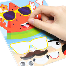 Load image into Gallery viewer, TICIAGA 36pcs Summer Hawaiian Beach Make-a-face Stickers Sheets, Make Your Own Pineapple Flamingo Stickers Fun Craft Project for Kids, 36pcs Tropical Luau Theme Mix and Match Stickers Kids Party Favor