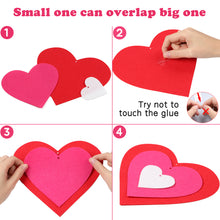 Load image into Gallery viewer, Ticiaga 60pcs Felt Red Heart Cut-outs for Valentines Day Decor, Red Heart Garland Banner, Swirl Ceiling Decor, Pink Heart Table Topper, Cake Topper, Valentine Wedding Anniversary Birthday Party Supply