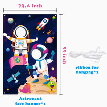 Load image into Gallery viewer, TICIAGA Outer Space Photo Door Banner, Large Polyester Astronaut Face Photography Banner Background, Astronaut Pretend Play Party Game Photo Props Backdrop Props, Universe Space Theme Party Supply