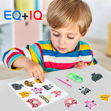 Load image into Gallery viewer, TICIAGA 5D DIY Diamond Painting Kits for Kids, Jungle Safari Theme Stick Paint with Diamonds by Number Kit Easy to DIY, Shine Sparkle Mosaic Stickers DIY Handmade Art Craft, 18pcs Animal Stickers