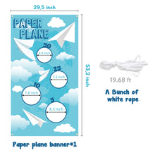 Load image into Gallery viewer, TICIAGA Paper Plane Toss Game Banner, Throwing Target Banner for Glider Airplane, Fun Add-on Toys for Flying Paper Plane, Outdoor Sport Activity for Kids, Airplane Theme Birthday Party Decoration