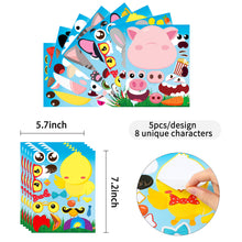 Load image into Gallery viewer, TICIAGA 40pcs Farm Animal Make-a-face Kids Stickers Sheets, Make Your Own Farm Animal Stickers Fun Craft Project for Kids, 40pcs Barnyard Animal Mix and Match Stickers Kids Party Favor, Class Reward