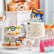 Load image into Gallery viewer, TICIAGA Dart War 49pcs Birthday Cake Toppers, Dart War Cupcake Topper Cake Picks for Boys, Dart Gun Happy Birthday Cake Topper Sign Banner, Blaster Battle Theme Cake Decoration Party Supplies for Kids