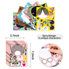 Load image into Gallery viewer, TICIAGA 36pcs Dog and Cats Make-a-face Kids Stickers Sheets, Make Your Own Dogs and Cats Stickers Fun Craft Project for Kids, 36pcs Dogs and Cats Mix and Match Stickers Kids Party Favor, Class Reward