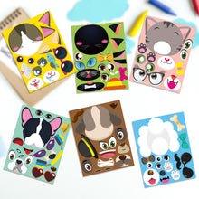 Load image into Gallery viewer, TICIAGA 36pcs Dog and Cats Make-a-face Kids Stickers Sheets, Make Your Own Dogs and Cats Stickers Fun Craft Project for Kids, 36pcs Dogs and Cats Mix and Match Stickers Kids Party Favor, Class Reward