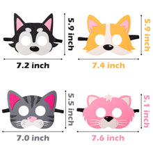 Load image into Gallery viewer, TICIAGA 12 Pack Dog Cat Felt Toy Masks for Kids, Animals Cosplay Costume Masks, Puppy Kitty Pretend Play Accessories, Role Playing Game Props, Dog Cat Theme Birthday Dress-Up Party Favor Decoration