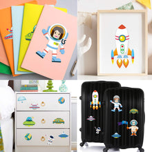 Load image into Gallery viewer, TICIAGA 36pcs Outer Space Make-a-face Stickers Sheets, Make Your Own Astronaut Stickers, Fun Craft Project for Kids, Over 500pcs Mix and Match Stickers Gifts Bag Stuffers, Mix of Alien, Rocket, Ship