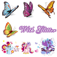 Load image into Gallery viewer, TICIAGA 16 Sheets Glitter Tattoos for Kids, Assorted Temporary Tattoos, 135 Dazzling Designs of Fake Waterproof Tattoos for Boys Girls, Butterfly, Unicorn, Animals Tattoos for Birthday Party Favors