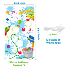 Load image into Gallery viewer, TICIAGA Toss Game Banner for Water Balloons, 4 Score Holes Shooter Target for Water Gun, Swimming Pool Fun Addition Toy for Throwing Water Bomb, Summer Splash Fun for Kids Adults, Pool Party Supplies

