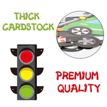 Load image into Gallery viewer, TICIAGA 10pcs Transportation Cardboard Cut-Out for Outdoor Porch Sign Door Banner, Transportation Theme Birthday Party Banner, Car Theme Hanging Party Decoration Kit, Mix of Car, Plane, Traffic Light

