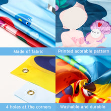 Load image into Gallery viewer, Ticiaga Mermaid Princess Photo Door Banner, Large Fabric Ariel Face Photography Banner Background, Pretend Play Party Game Photo Props Backdrop Props, Under The Sea Theme Party Favor Decoration
