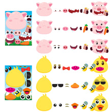Load image into Gallery viewer, TICIAGA 40pcs Farm Animal Make-a-face Kids Stickers Sheets, Make Your Own Farm Animal Stickers Fun Craft Project for Kids, 40pcs Barnyard Animal Mix and Match Stickers Kids Party Favor, Class Reward
