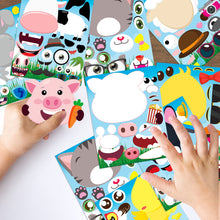 Load image into Gallery viewer, TICIAGA 40pcs Farm Animal Make-a-face Kids Stickers Sheets, Make Your Own Farm Animal Stickers Fun Craft Project for Kids, 40pcs Barnyard Animal Mix and Match Stickers Kids Party Favor, Class Reward
